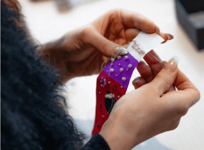 l'Arbre à vœux, broderie sur papier washi au 19M